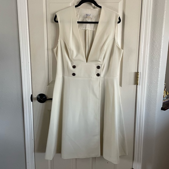 Vintage Paul of California White Mid Length Dress, Sz 18 - Picture 3 of 16